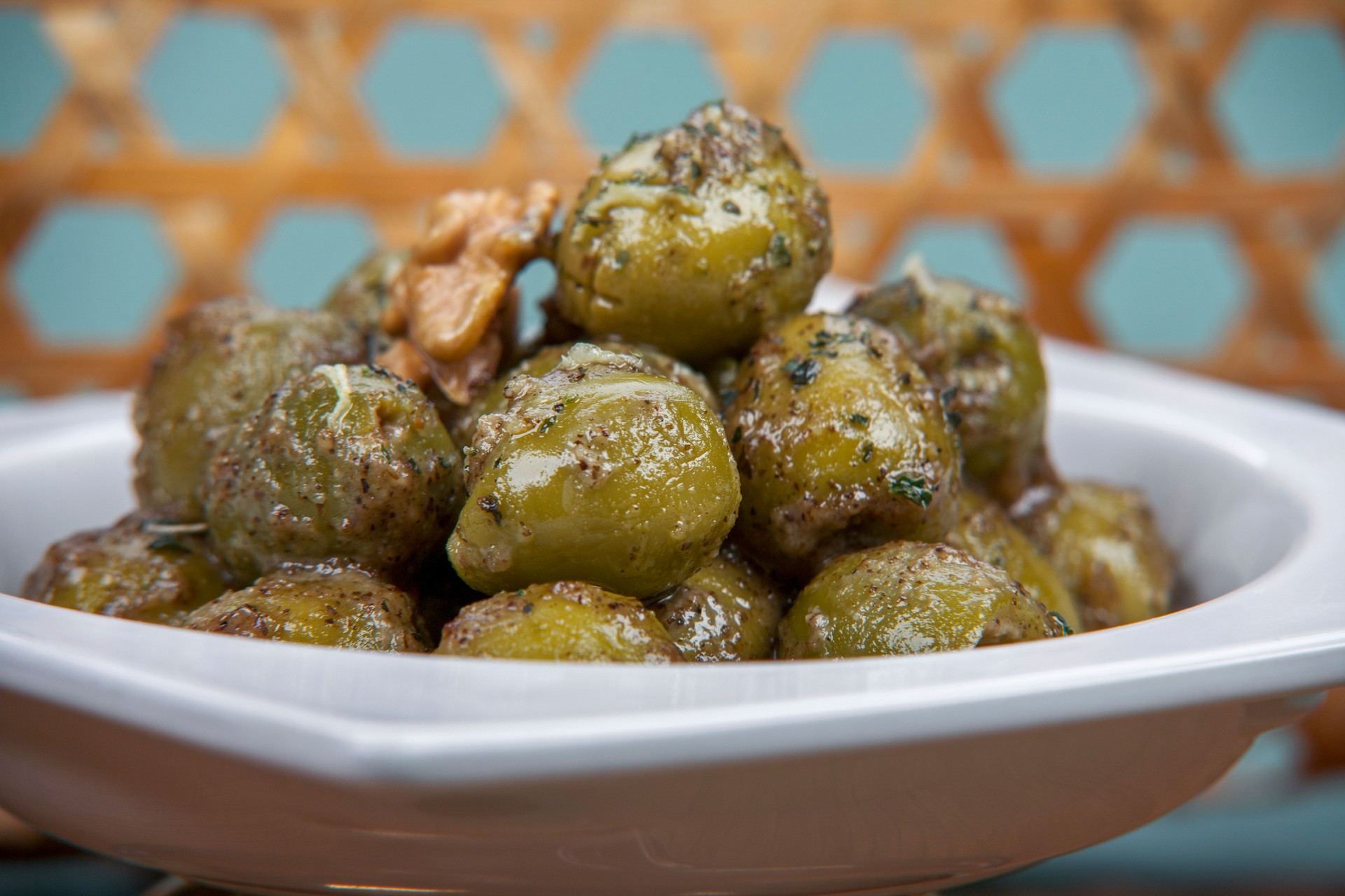 Zeytoon Parvardeh (Persian olive-pomegranate)