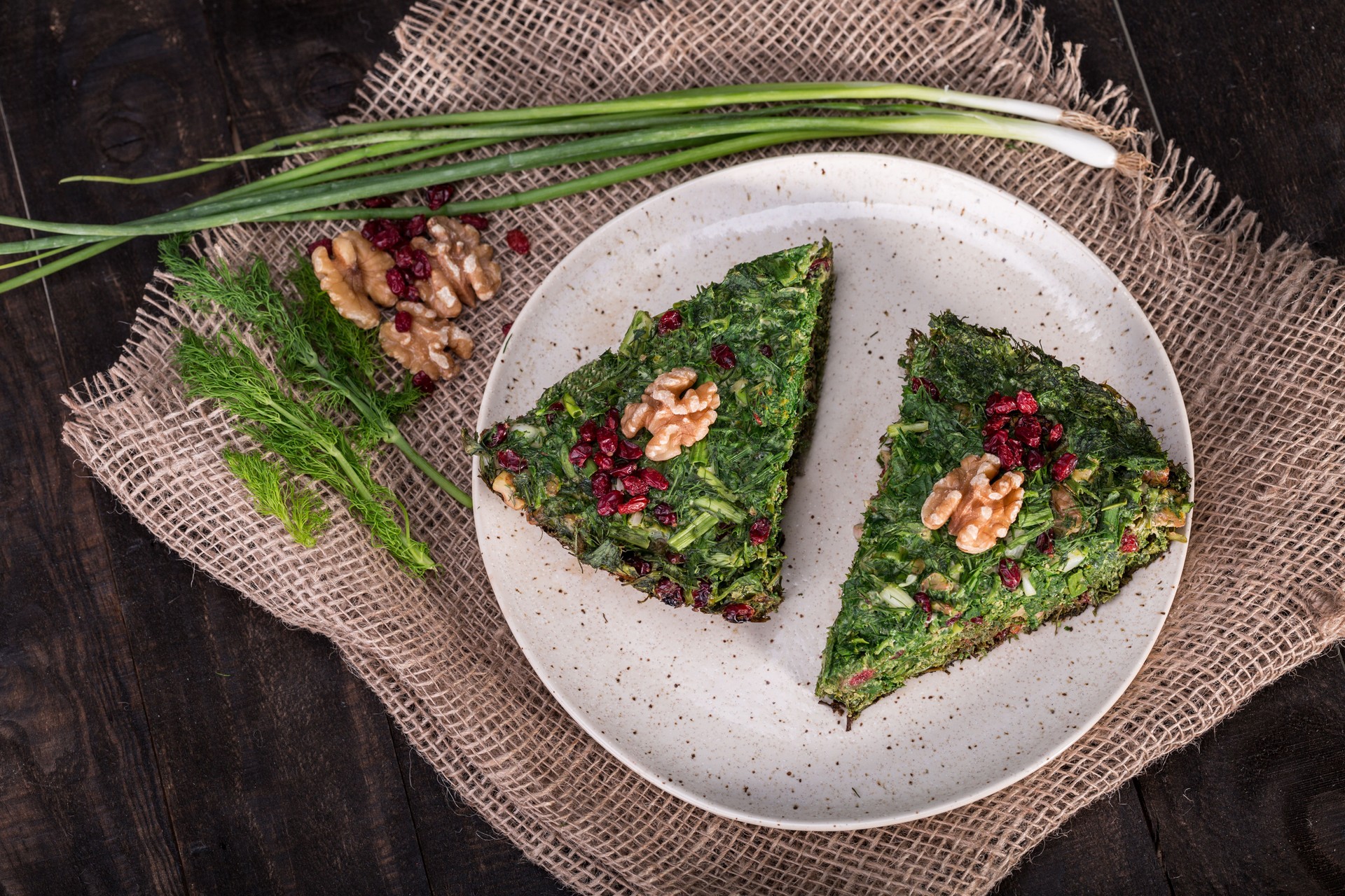 Persian Mixed herbs frittata Kuku